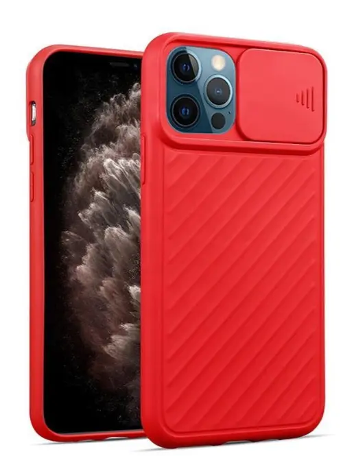 Protectie Spate Just Must Camo JMHCAMOIXIIPR pentru Apple iPhone 12 / 12 Pro (Rosu)