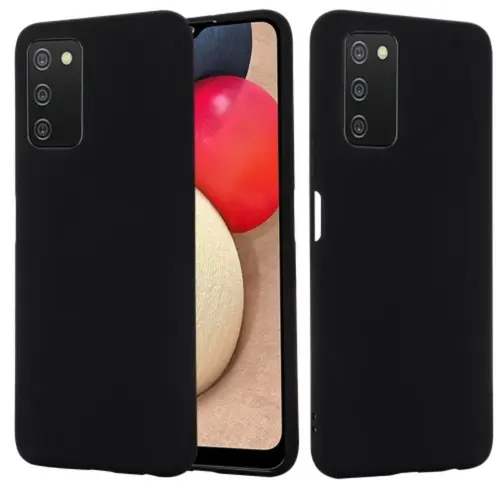 Husa Protectie Spate Lemontti Silky pentru Samsung Galaxy A03s, Silicon (Negru)