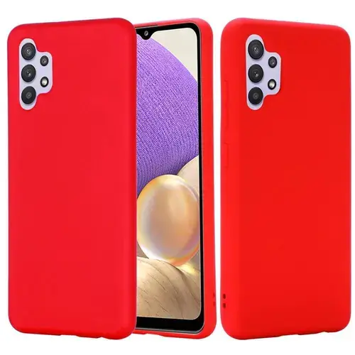 Husa Protectie Spate Lemontti LEMSLKA324GR pentru Samsung Galaxy A32 4G, Silicon (Rosu)