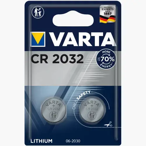 Baterii buton litiu CR2032 3V 230mAh, 2 buc Varta