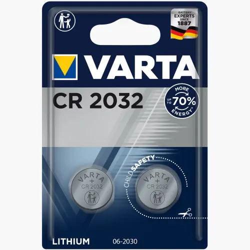 Baterii buton litiu CR2032 3V 230mAh, 2 buc Varta