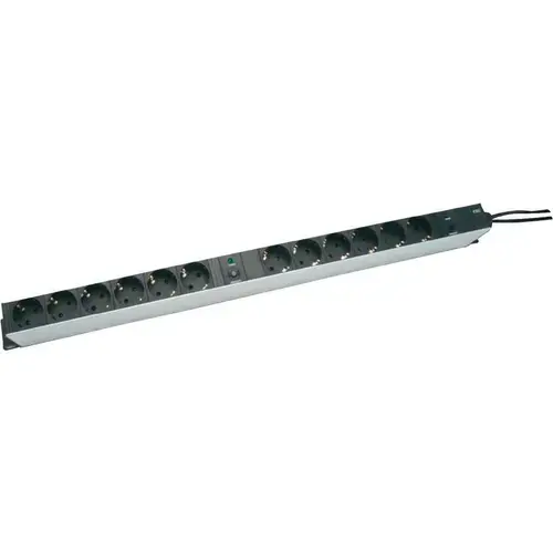 PDU din aluminiu cu protectie la suprasarcina , Digitus , 12 prize 2 m , negru