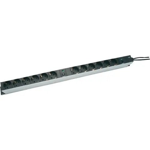 PDU din aluminiu cu protectie la suprasarcina , Digitus , 12 prize 2 m , negru