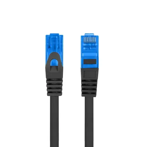 Cablu ecranat S/FTP, Lanberg 42484, cat.6A, lungime 2m, AWG 26, 500 MHz, LSZH, RJ4, Negru