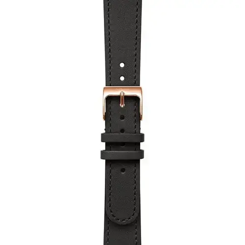 Bratara Withings, 18 mm, Piele, Piele cu cusaturi, catarama Pink gold, Negru