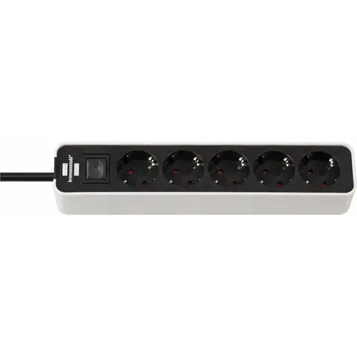 Priza multipla 5 posturi, cablu 1.5m, Brennenstuhl, seria Ecolor, Switch On/Off iluminat, Protectie copii, 3680 W