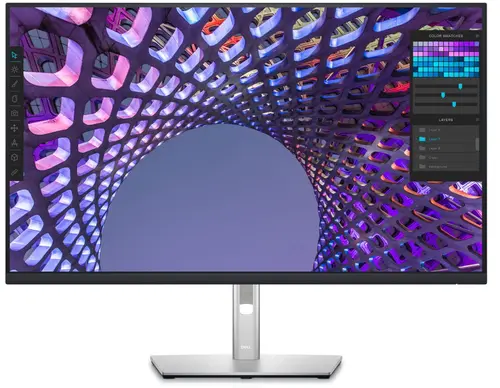 Monitor IPS LED Dell 31.5inch P3223QE, Ultra HD (3840x2160), HDMI, DisplayPort, Retea, Pivot (Negru/Argintiu)