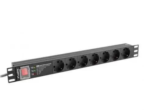 Prelungitor Lanberg PDU-07F-0200-BK, 7x Schuko (Negru)