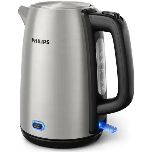 Fierbator Philips HD9353/90, 2000W finisaj metalic inox 1.7l, capac cu arc, mentine la cald
