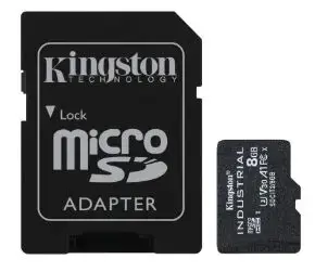 Card de memorie Kingston Industrial microSD, 8GB,  UHS-U3, Clasa 10 + adaptor SD
