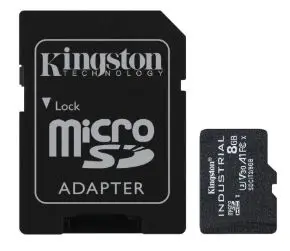Card de memorie Kingston Industrial microSD, 8GB,  UHS-U3, Clasa 10 + adaptor SD