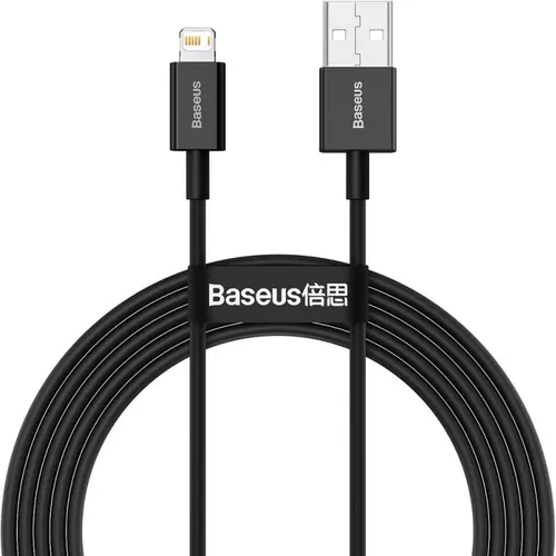 Cablu de date Baseus CALYS-C01, USB - Lightning, 2 m, 2.4A, Negru