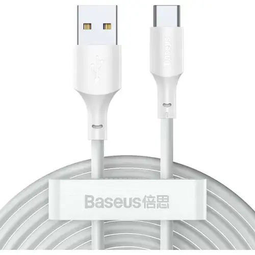 Cablu de date Baseus TZCATZJ-02, USB - USB Type-C, 1.5 m, 40W, 5A,  Alb