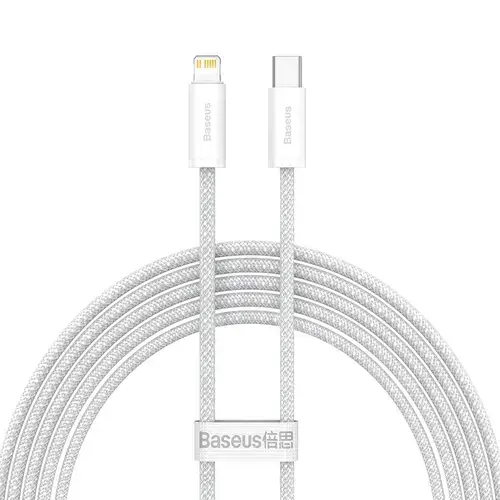 Cablu de date Baseus Dynamic, USB-C - Lightning,  20W, 2 m (Alb)