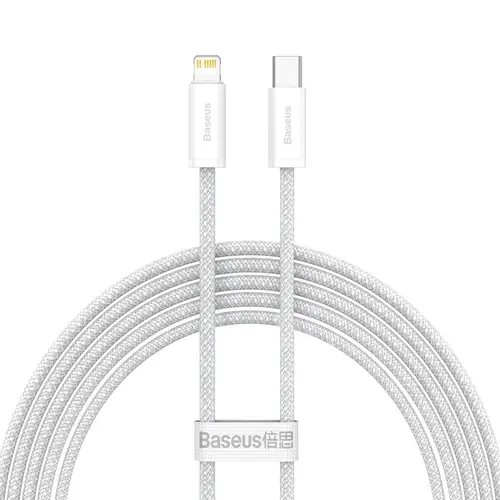 Cablu de date Baseus Dynamic, USB-C - Lightning,  20W, 2 m (Alb)