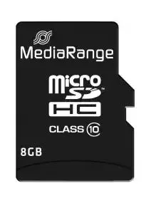 Card de memorie MediaRange MicroSDHC,  8GB, Clasa 10 + Adaptor SD