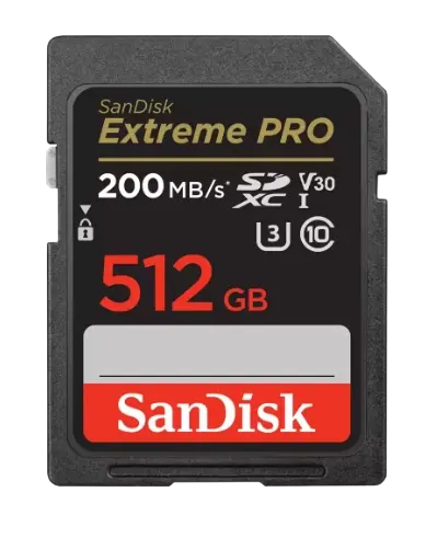 Card de memorie SanDisk Extreme Pro SDXC, 512GB, UHS-I U3, Clasa 10, V30
