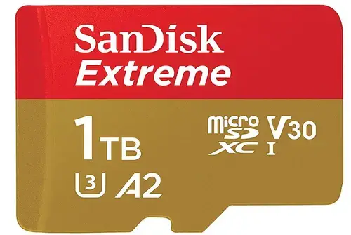 Card de memorie SanDisk Extreme MicroSDXC, 1TB, UHS-I U3, Clasa 10, V30 + Adaptor SD