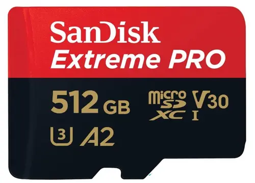 Card de memorie SanDisk Extreme PRO microSDXC SDSQXCD-512G-GN6MA, 512GB, A2, UHS-I U3, V30 + Adaptor SD