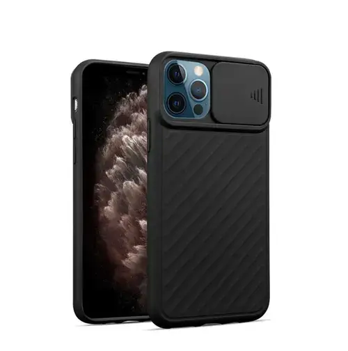 Protectie Spate Just Must Camo JMHCAMOIXIIPMBK pentru Apple iPhone 12 Pro Max (Negru)