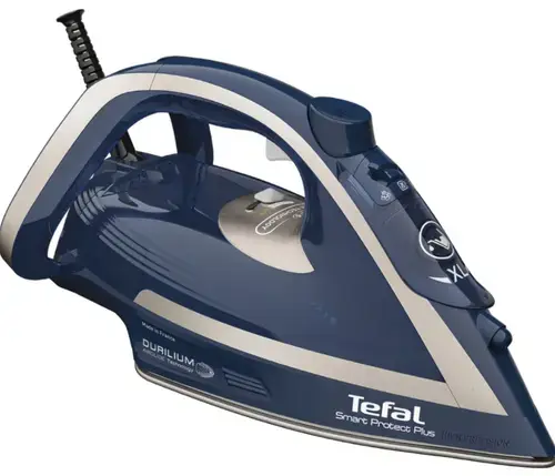 Fier de calcat Tefal Smart Protect Plus FV6872E0, 2800W, jet de abur 260 g/min, abur variabil 0-40 g/min, colector anticalcar, oprire automata (Albastru/Gri)