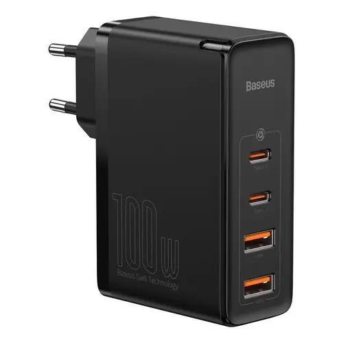 Incarcator Retea Baseus GaN2 Pro CCGAN2P-L01, Quick Charge, 2 x USB Type-C, 2 x USB, 100W (Negru)