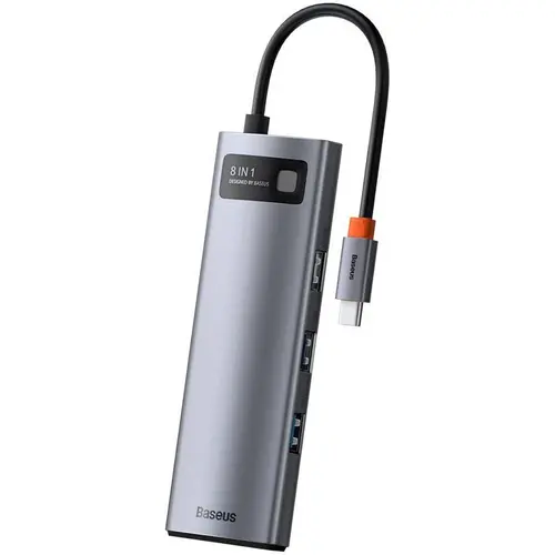 Docking Station Baseus Metal Gleam, conectare USB Type-C, 8 in 1
