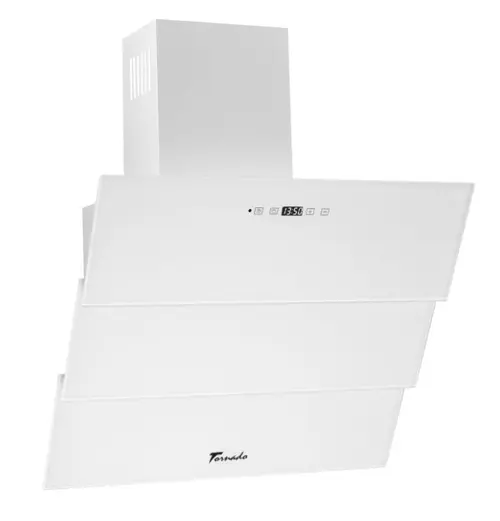 Hota Decorativa Tornado Megas 1200 (60) LED, clasa A, 1 motor Turbo, latime 60 cm, 4 viteze, absorbtie 1200 m3/ora, filtru anti-grasimi aluminiu 5 straturi (Alb)