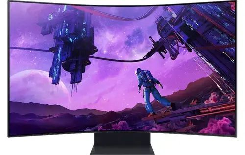 Monitor Gaming VA Mini-LED, Samsung 55inch Odyssey Ark, Ultra HD (3840 x 2160), HDMI, DisplayPort, Wireless, AMD FreeSync Premium Pro, Ecran Curbat, Pivot, Boxe, 165 Hz, 1 ms (Negru)