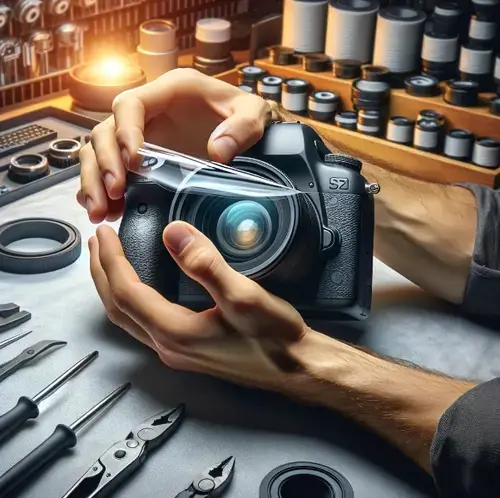 Serviciu montaj folie silicon pentru camere Canon/Nikon/Sony/Panasonic
