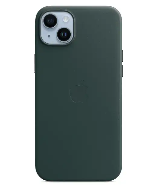 Protectie Spate Apple Leather pentru Apple iPhone 14 Plus, Magsafe (Verde)