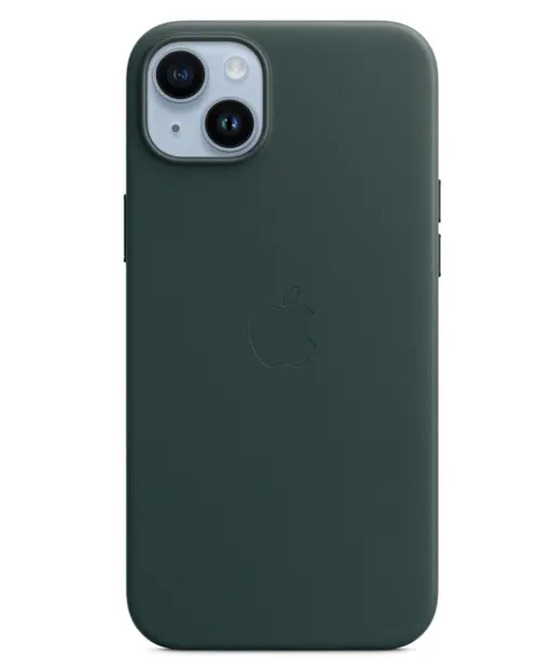 Protectie Spate Apple Leather pentru Apple iPhone 14 Plus, Magsafe (Verde)