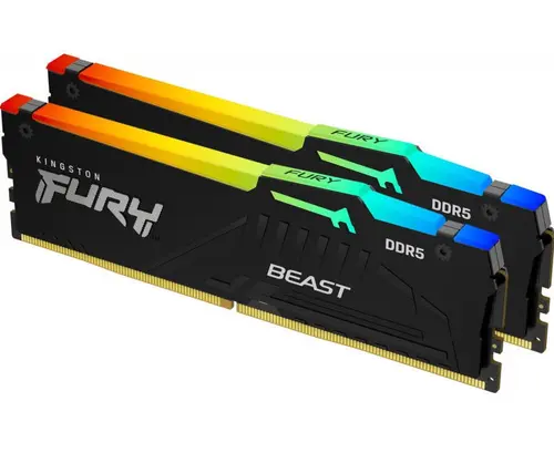 Memorii Kingston FURY Beast RGB, 32GB (2x16GB), DDR5, 5200MHz, CL40