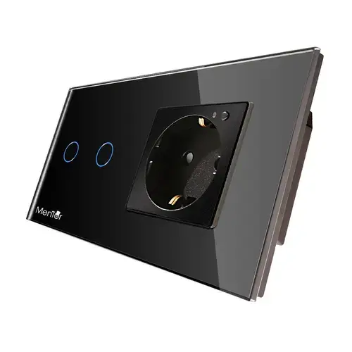 Kit Priza si Intrerupator Smart Wireless Mentor ES023 1.2 incastrat WiFi 16A 3x1000W