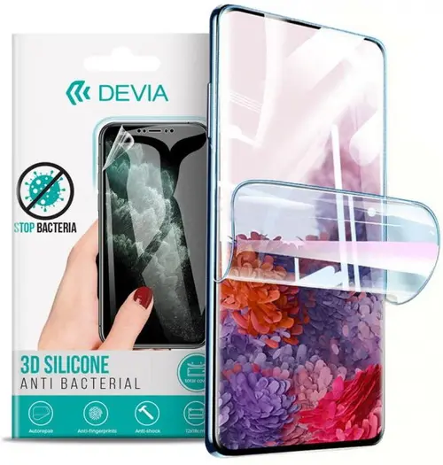 Folie Silicon Devia Antibacterian pentru Samsung Galaxy S22 Plus (Transparent)