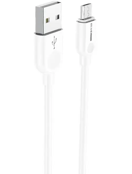 Cablu de date BLUE Power BM2BX14, USB - MicroUSB, 2m, 2.4 A (Alb)