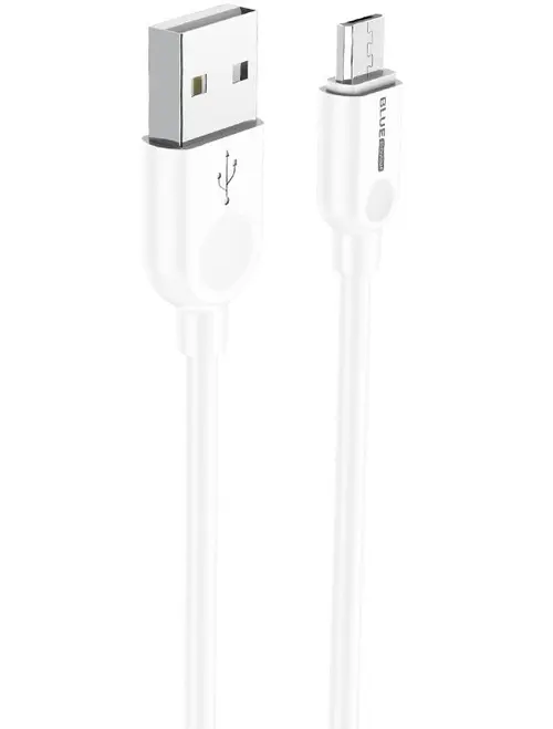 Cablu de date BLUE Power BM2BX14, USB - MicroUSB, 2m, 2.4 A (Alb)