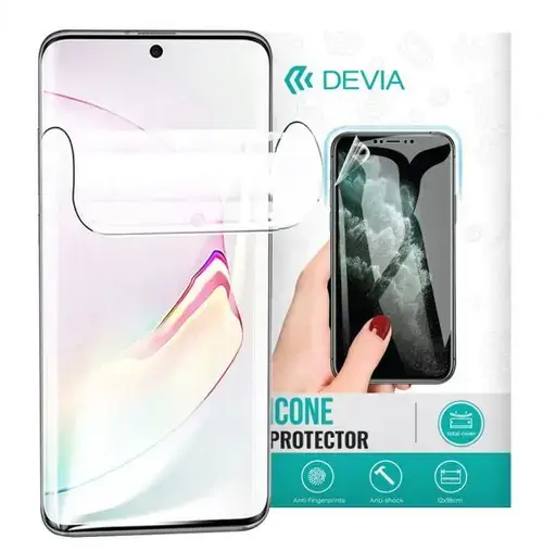 Folie silicon Devia Antibacterian pentru Apple iPhone 13 / 13 Pro / 14 (Transparent)