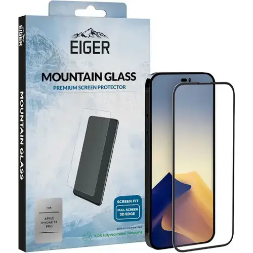 Folie Sticla Eiger 3D Mountain Glass compatibila cu iPhone 14 Pro (Transparent)