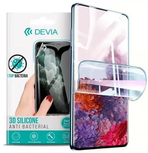 Folie Silicon Devia Antibacterian pentru Samsung Galaxy A53 5G (Transparent)