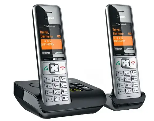 Telefon DECT fara fir Gigaset COMFORT 500A Duo, SMS, Hands Free (Argintiu/Negru)