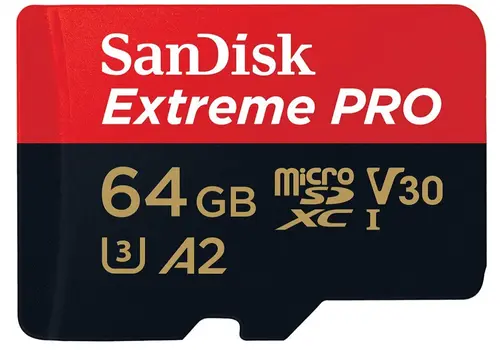 Card de memorie SanDisk Extreme PRO SDSQXCU-064G-GN6MA, MicroSDXC, 64GB, UHS-I U3, Clasa 10, V30 + Adaptor SD
