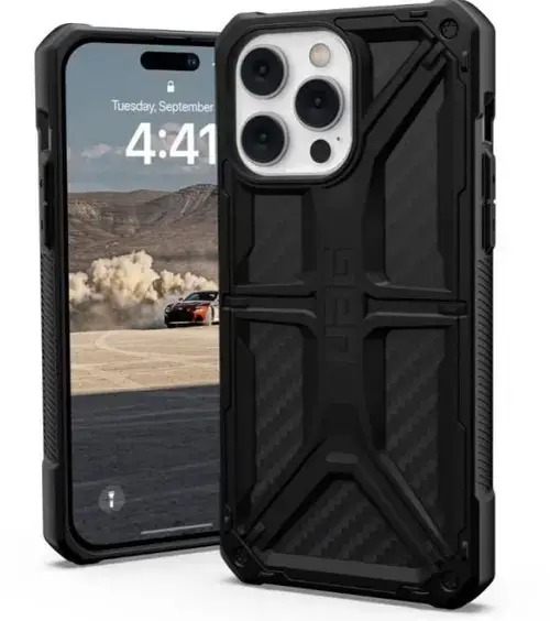 Protectie spate UAG Monarch Carbon Fiber pentru Apple iPhone 14 Pro Max, Magsafe (Negru)