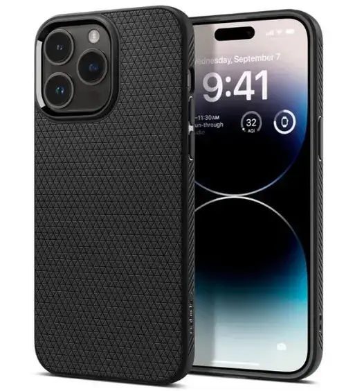 Protectie spate Spigen Liquid Air pentru Apple iPhone 14 Pro (Negru)