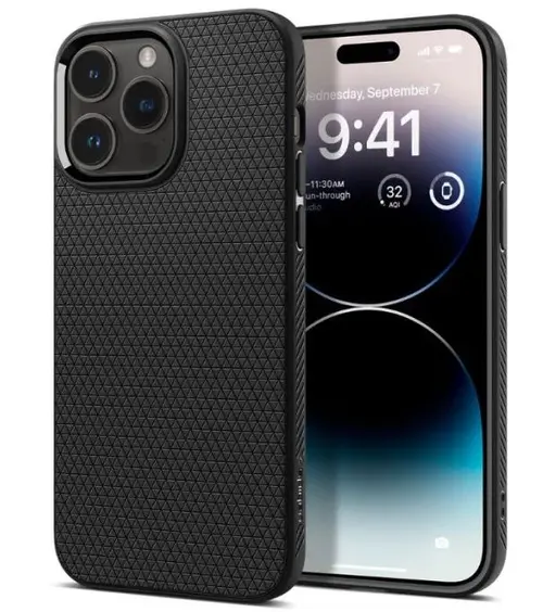 Protectie spate Spigen Liquid Air pentru Apple iPhone 14 Pro (Negru)