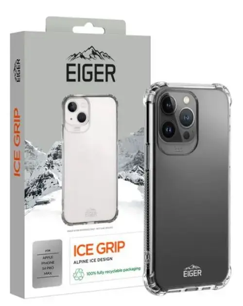 Protectie Spate Eiger Ice Grip pentru Apple iPhone 14 Pro Max (Transparent)