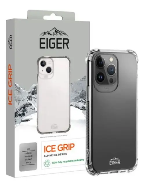 Protectie Spate Eiger Ice Grip pentru Apple iPhone 14 Pro Max (Transparent)