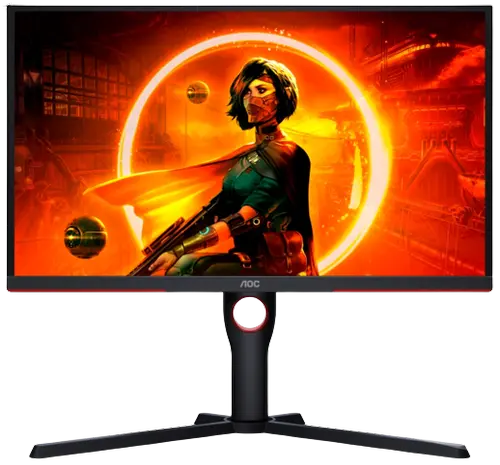 Monitor Gaming VA LED AOC 24.5inch 25G3ZM, Full HD (1920 x 1080), HDMI, DisplayPort, AMD FreeSync, 240 Hz, 0.5 ms (Negru/Rosu)