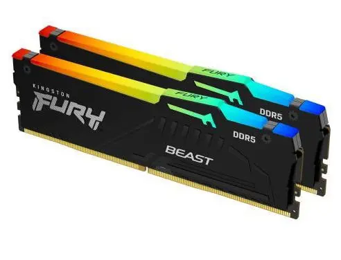 Memorii Kingston FURY Beast RGB, 32GB (2x16GB) DDR5, 5600MHz, CL36
