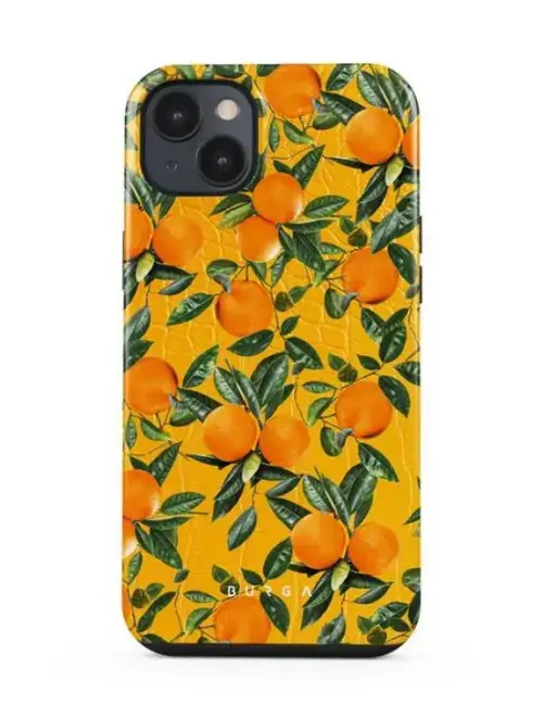 Protectie Spate Burga Dual Layer Orange Lemonade pentru Apple iPhone 14 Plus (Multicolor)